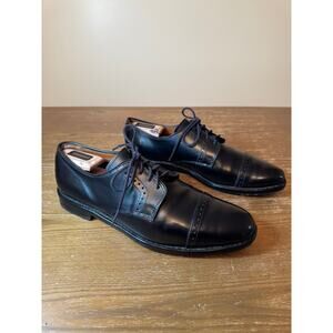 Allen Edmonds Clifton Cap Toe Derby Shoes in Black Custom Calf, size 9.5 D